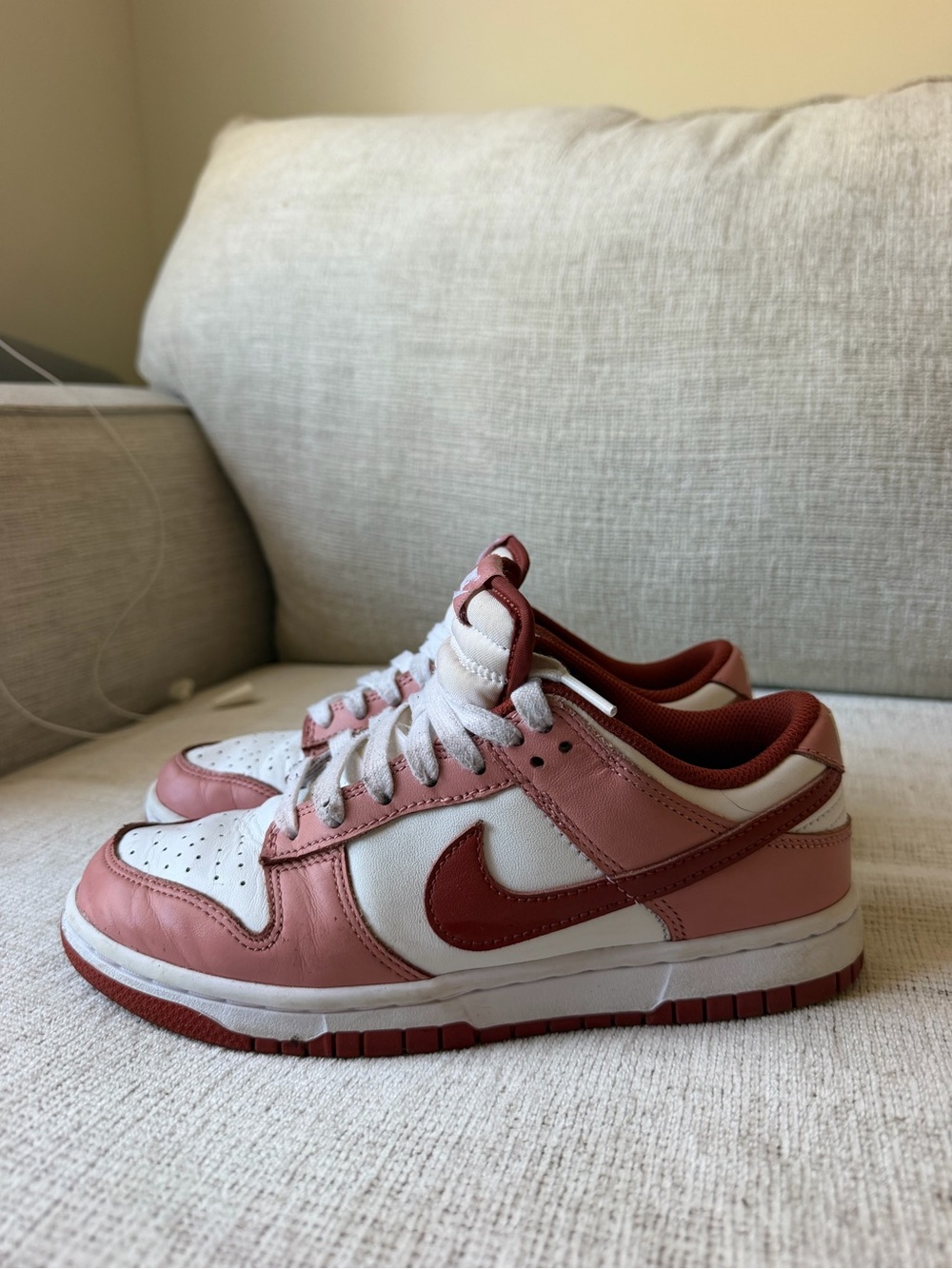 PINK AND MAROON NIKE DUNKS